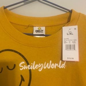 Yellow Smiley Face Oversized T-Shirt